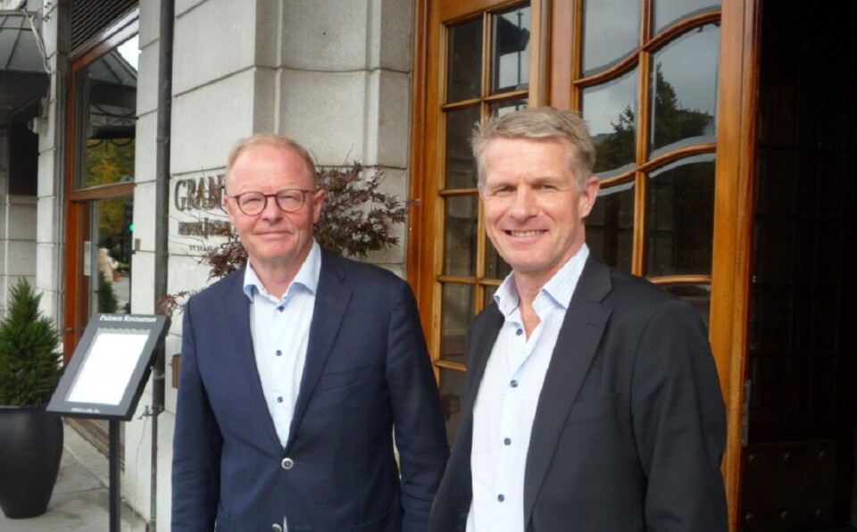 Geir Lundkvist (t.v.) og Anders Vatne i Hotelia, er kommet med en fersk markedsrapport om norsk hotellbransje.