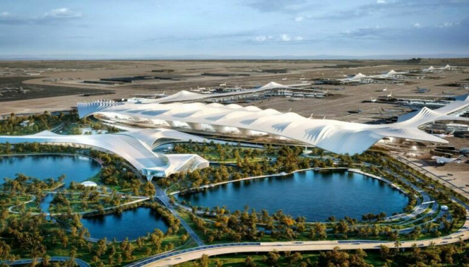 Den nye flyplassen i Dubai skal kunne håndtere 260 mill reisende i året med 400 flygater