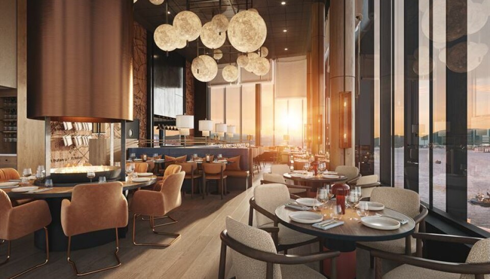 Det blir flott utsikt fra restauranten i 10. etasje.