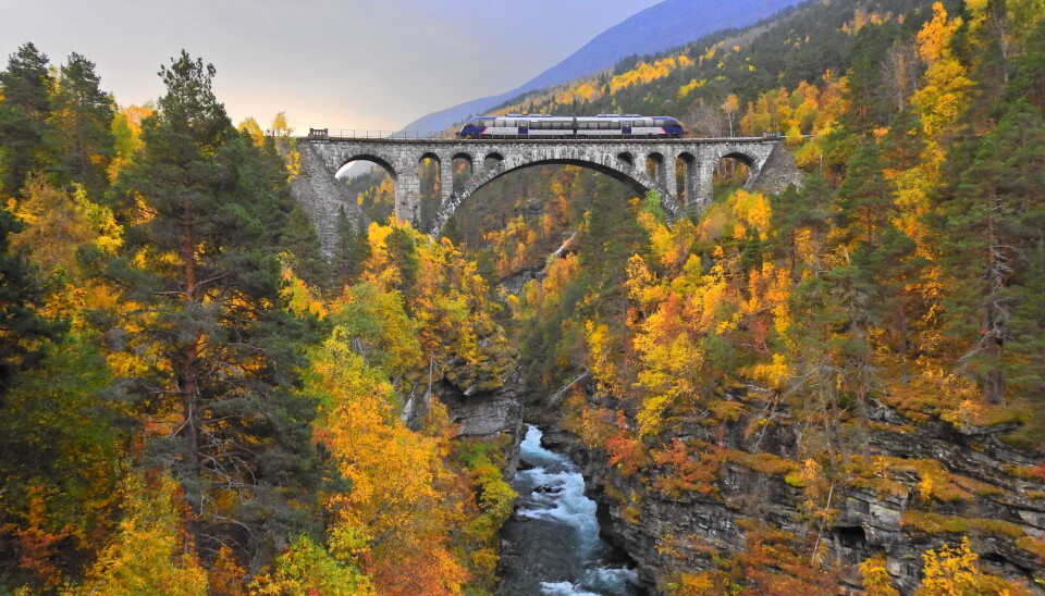 Raumabanen kjører over Kylling bru.