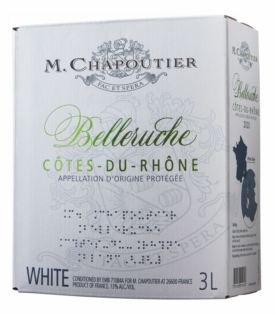 Elegant, hvit Rhone-vin på BiB