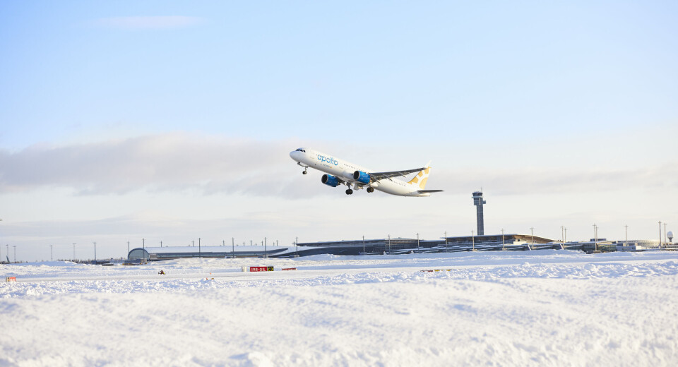 Vinter på Oslo Lufthavn.