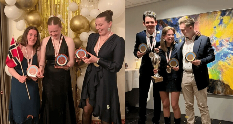 Gull og bronse: Norges kokkelærlinger vant gullet mens servitørlærlingene vant bronsen under Nordisk mesterskap for kokk- og servitørlærlinger som gikk av stabelen i Danmark 24. og 25 april 2025. Gull og bronse: Norges kokkelærlinger vant gullet mens servitørlærlingene vant bronsen under Nordisk mesterskap for kokk- og servitørlærlinger som gikk av stabelen i Danmark 24. og 25 april 2025.