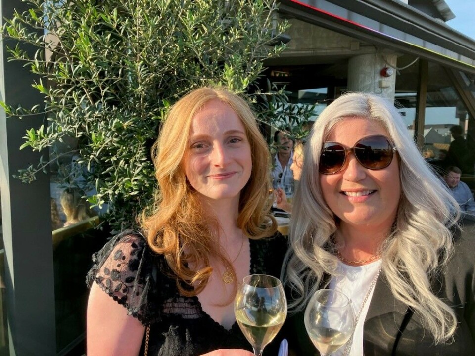 Eksportdirektør Rachel Mignot fra Champagne Ayala (t.v.) med Monica Andersen, vindirektør i Haugen-Gruppen.